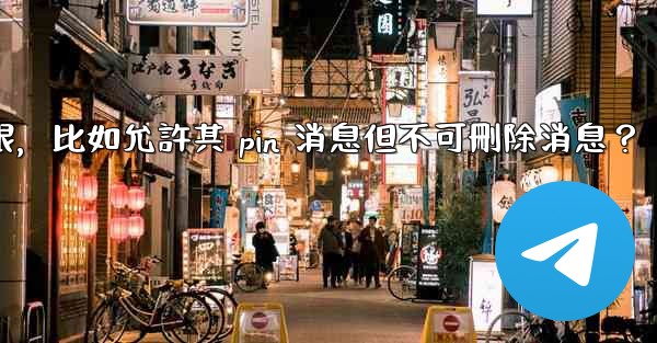 <b>如何設置電報管理員權限，比如允許其 pin 消息但不可刪除消息？</b>