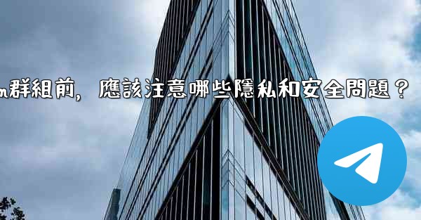 加入一個陌生Telegram群組前，應該注意哪些隱私和安全問題？