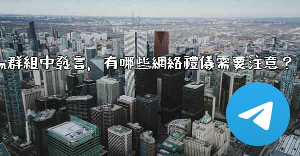 在大型Telegram群組中發言，有哪些網絡禮儀需要注意？