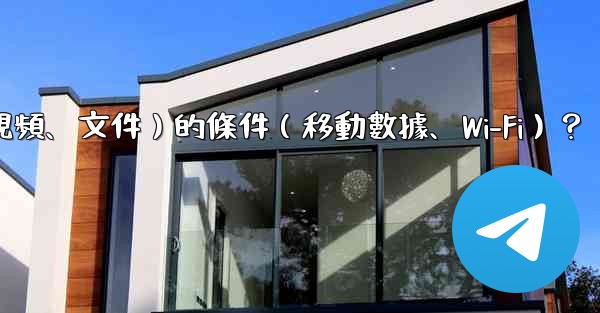 如何設置Telegram自動下載媒體文件（照片、視頻、文件）的條件（移動數據、Wi-Fi）？