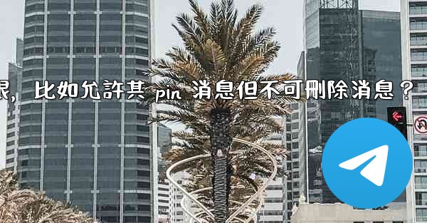 如何設置Telegram管理員權限，比如允許其 pin 消息但不可刪除消息？