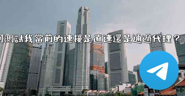 Telegram如何測試我當前的連接是直連還是通過代理？