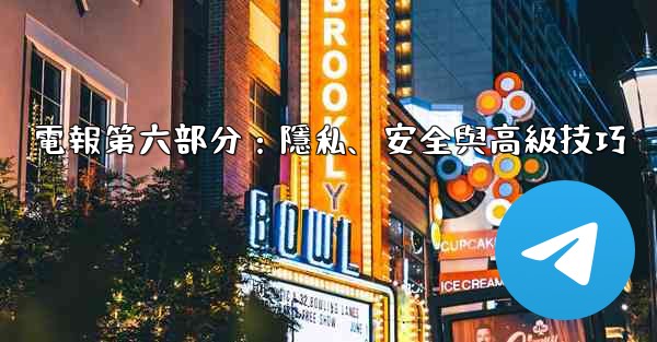 電報第六部分：隱私、安全與高級技巧