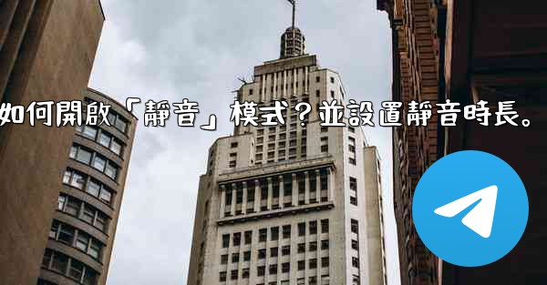 電報如何開啟「靜音」模式？並設置靜音時長。