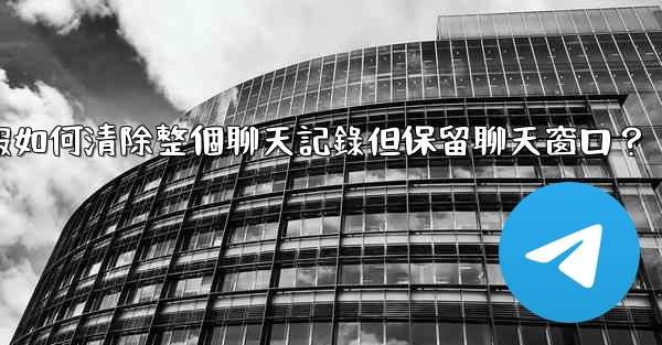 電報如何清除整個聊天記錄但保留聊天窗口？