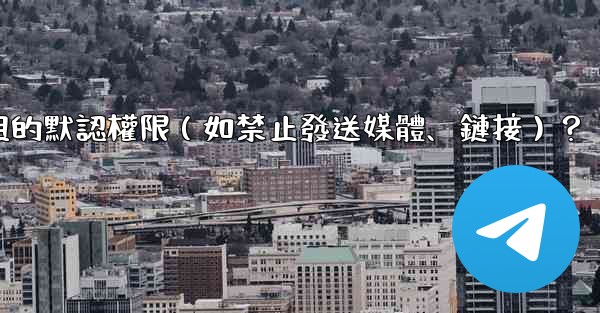 如何設置電報群組的默認權限（如禁止發送媒體、鏈接）？